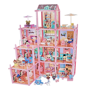 اسباب بازی خانه عروسکی ویلایی چند طبقه ال او ال سورپرایزی Doll House مدل BB001_اسباب بازی لوازم خانگی